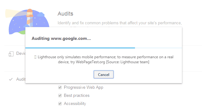 Google Chrome Audit Inspection Tool
