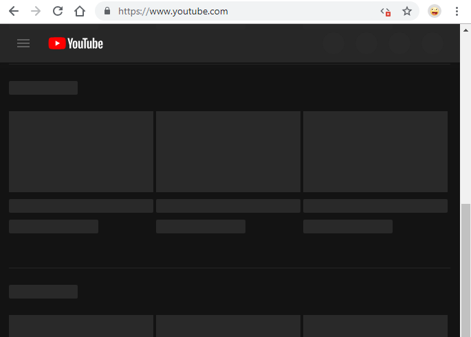 Youtube with JavaScript disabled.