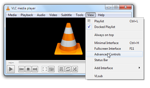 advanced controls for record button on mac vlc