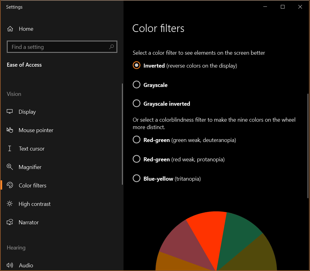 Invert Color Filter in Windows 10