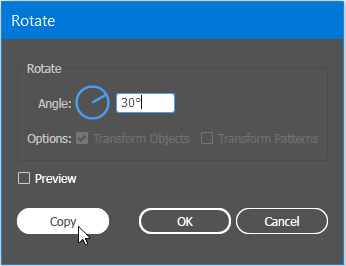 Rotate tool settings in Illustrator