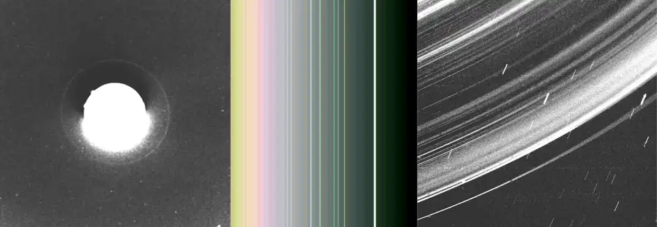 NASA's Voyager 2 tool these images on 24 January 1986 and it clearly shows the rings around Uranus. Before that scientists believed that only Saturn has rings. 